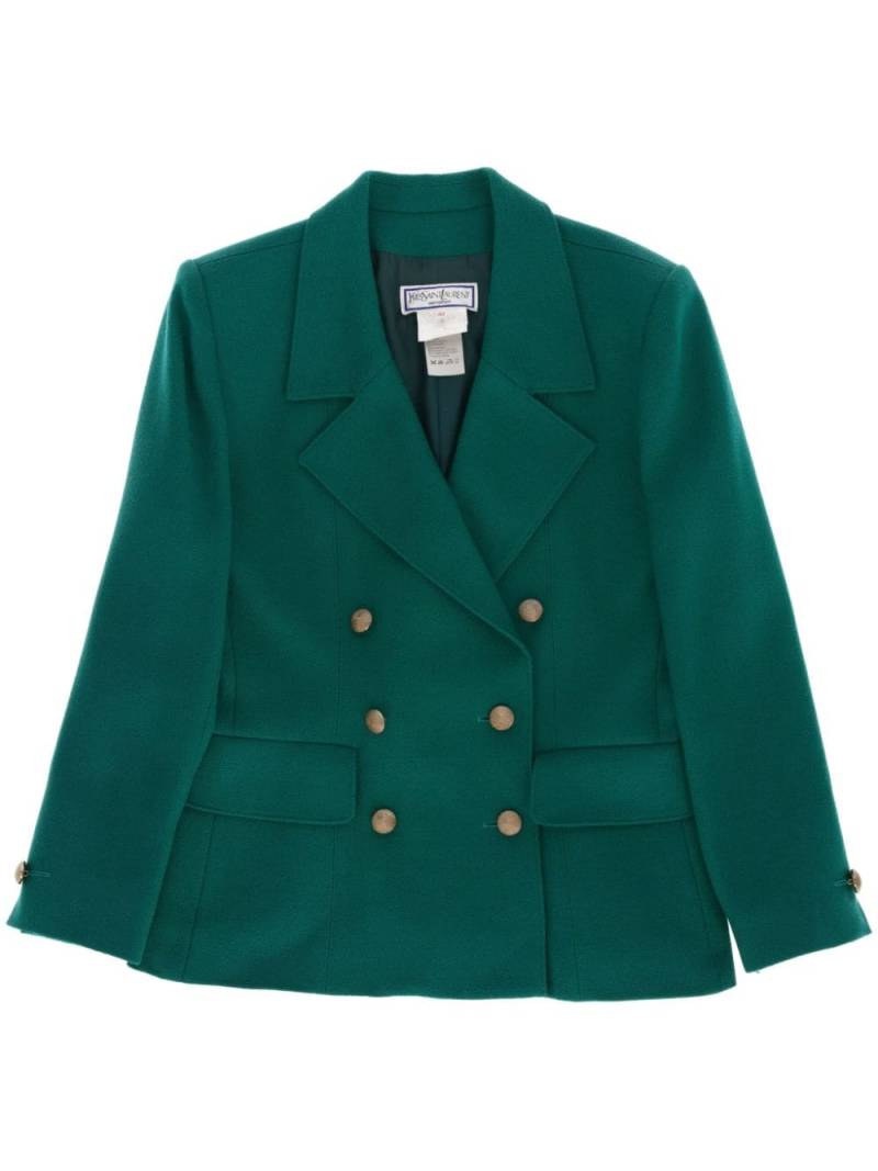 Saint Laurent Pre-Owned 1970s wool double-breasted jacket - Green von Saint Laurent Pre-Owned