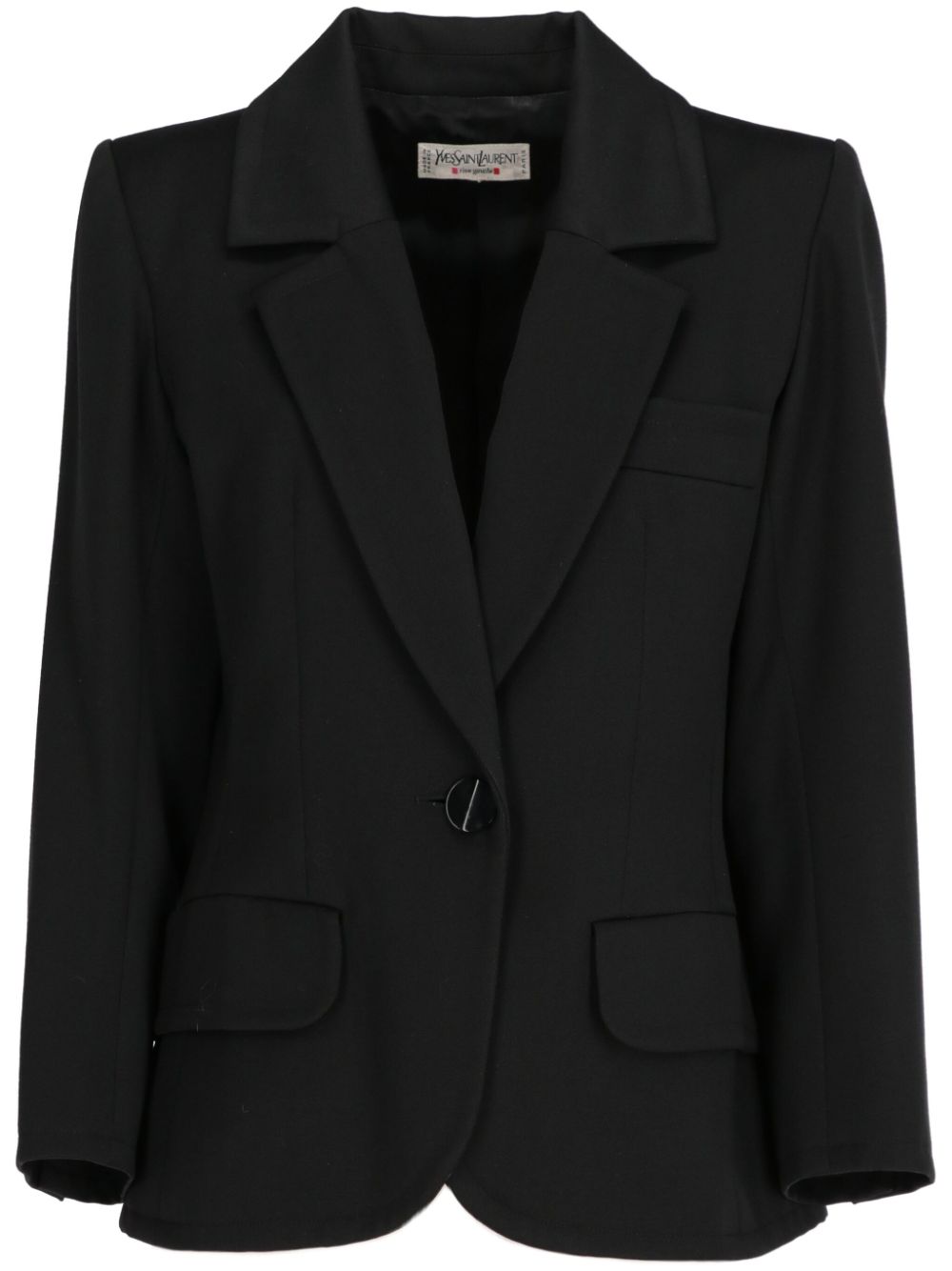 Saint Laurent Pre-Owned 1980 single-breasted wool blazer - Black von Saint Laurent Pre-Owned