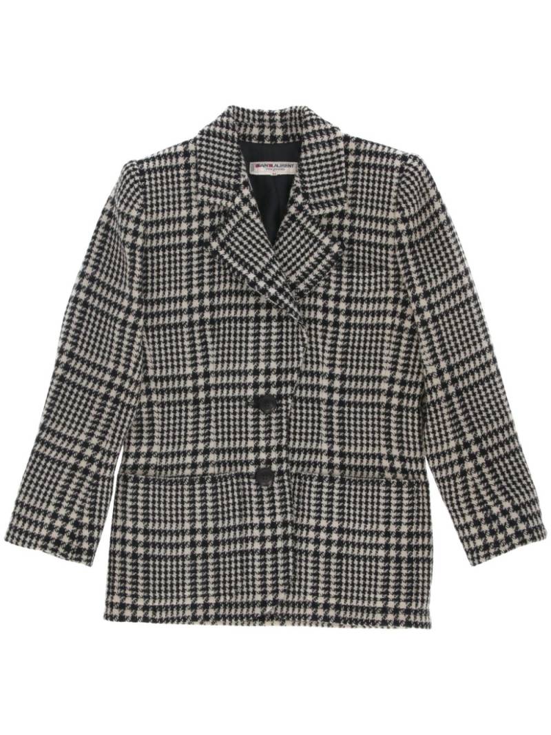 Saint Laurent Pre-Owned 1980s checked single-breasted jacket - Black von Saint Laurent Pre-Owned