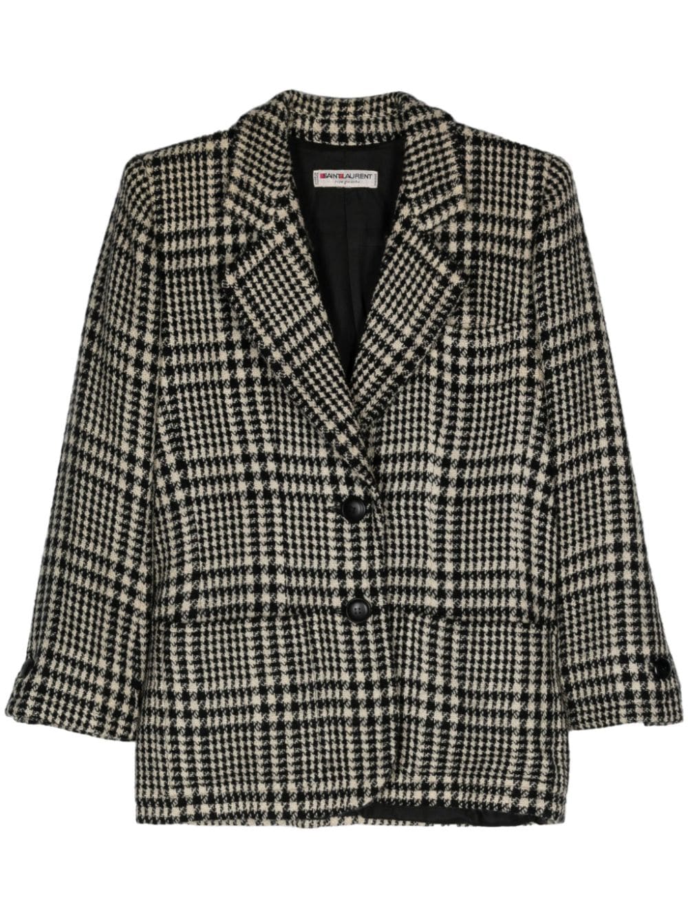 Saint Laurent Pre-Owned 1980s houndstooth blazer - Black von Saint Laurent Pre-Owned