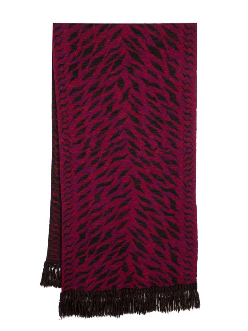 Saint Laurent Pre-Owned 1980s jacquard-knit wool scarf - Purple von Saint Laurent Pre-Owned