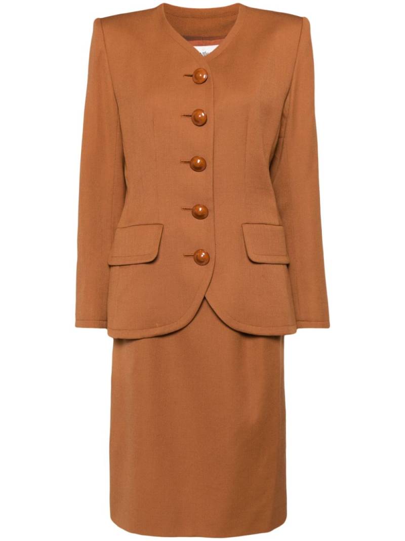 Saint Laurent Pre-Owned 1990-2000 single-breasted skirt suit - Brown von Saint Laurent Pre-Owned