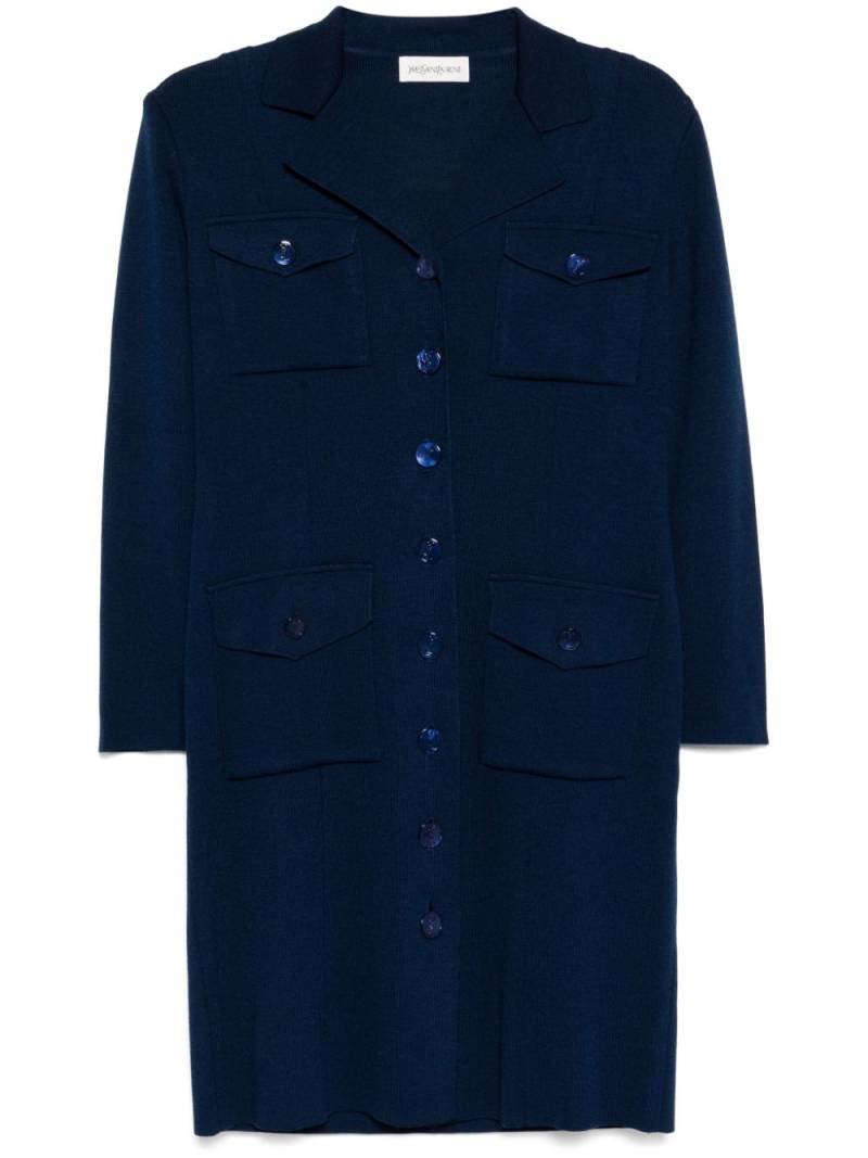 Saint Laurent Pre-Owned 1990-2000s knitted coat - Blue von Saint Laurent Pre-Owned