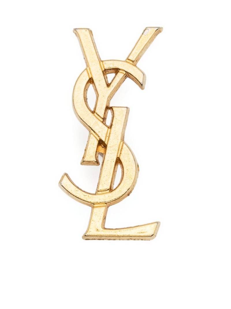 Saint Laurent Pre-Owned 1990 logo brooch - Gold von Saint Laurent Pre-Owned