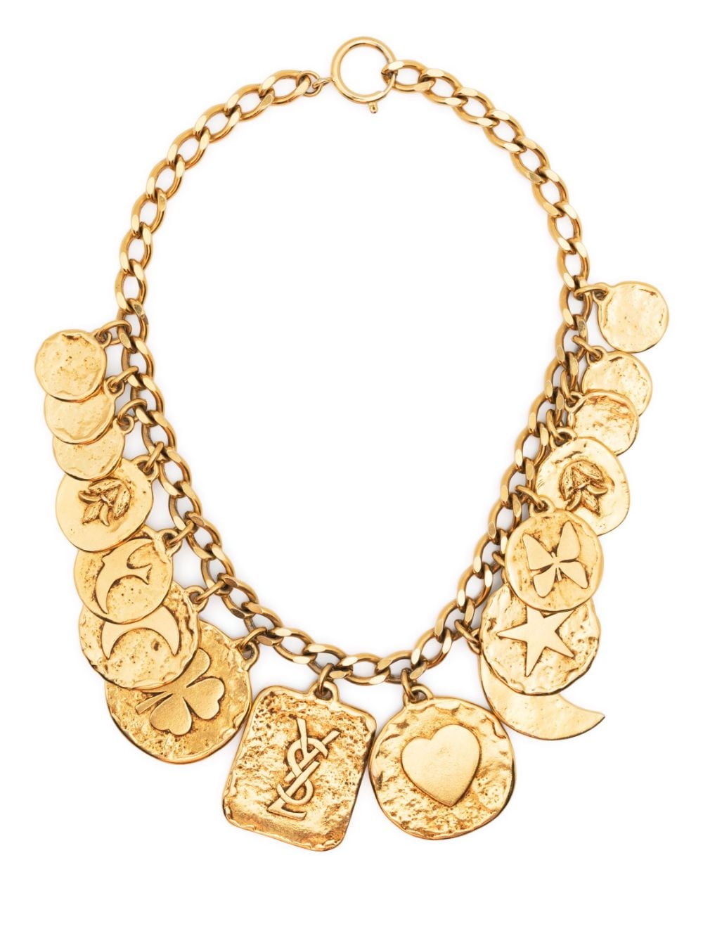 Saint Laurent Pre-Owned 1990s charm chain-link necklace - Gold von Saint Laurent Pre-Owned