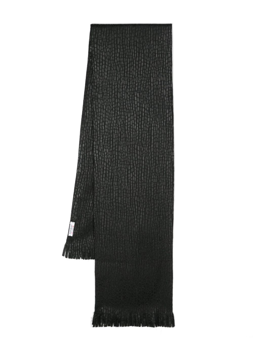 Saint Laurent Pre-Owned 1990s textured silk-blend scarf - Black von Saint Laurent Pre-Owned