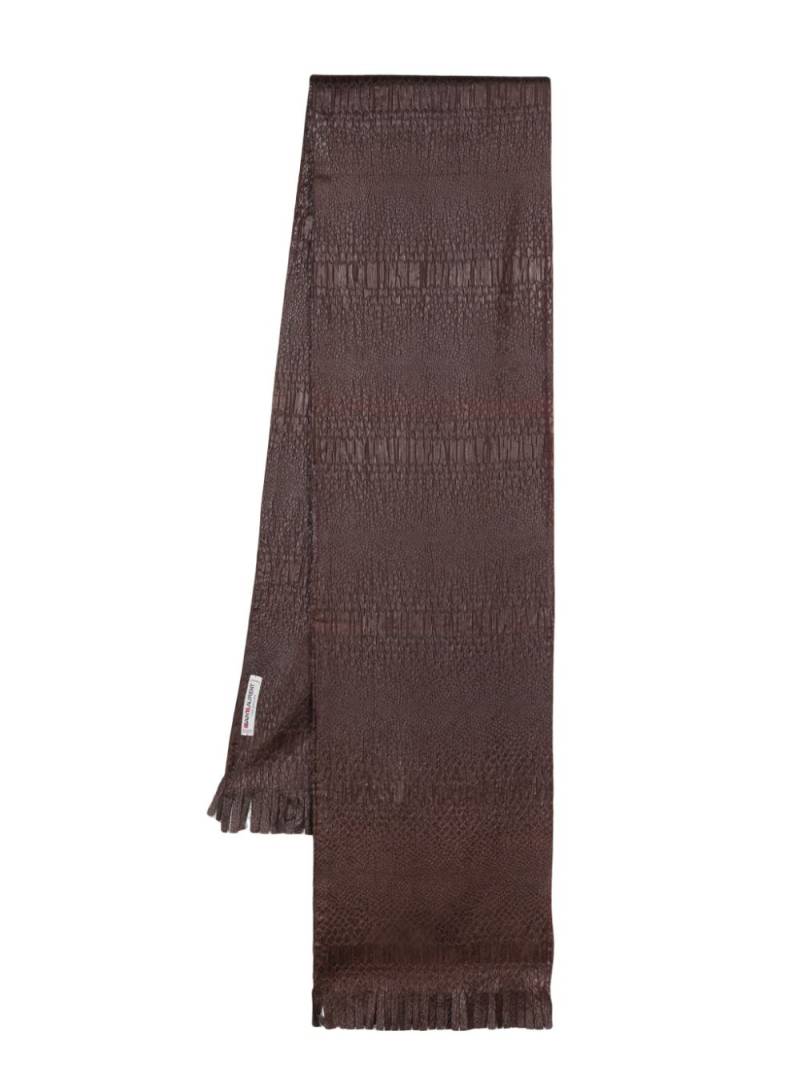 Saint Laurent Pre-Owned 1990s textured silk-blend scarf - Brown von Saint Laurent Pre-Owned