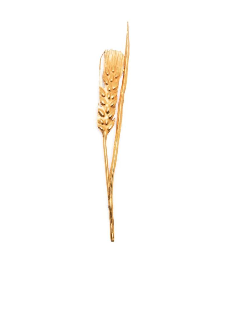 Saint Laurent Pre-Owned 1990s wheat-leaf pin - Gold von Saint Laurent Pre-Owned