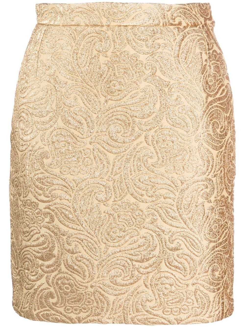 Saint Laurent Pre-Owned 1991 jacquard mini skirt - Gold von Saint Laurent Pre-Owned