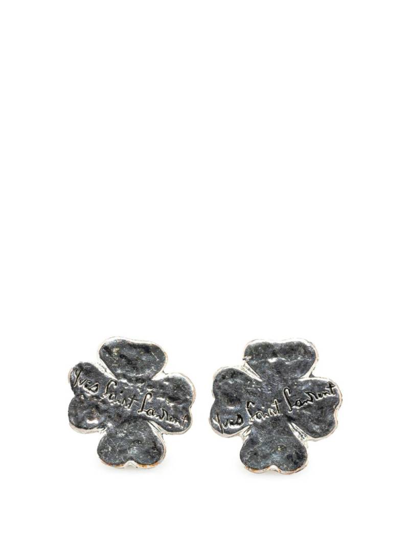 Saint Laurent Pre-Owned 2000-2023 Silver Clover Clip on costume earrings von Saint Laurent Pre-Owned