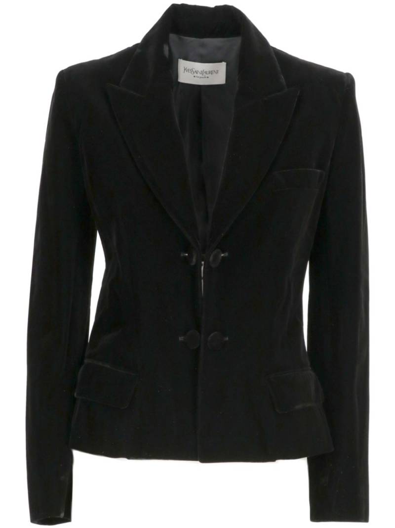 Saint Laurent Pre-Owned 2000 velvet single-breasted blazer - Black von Saint Laurent Pre-Owned