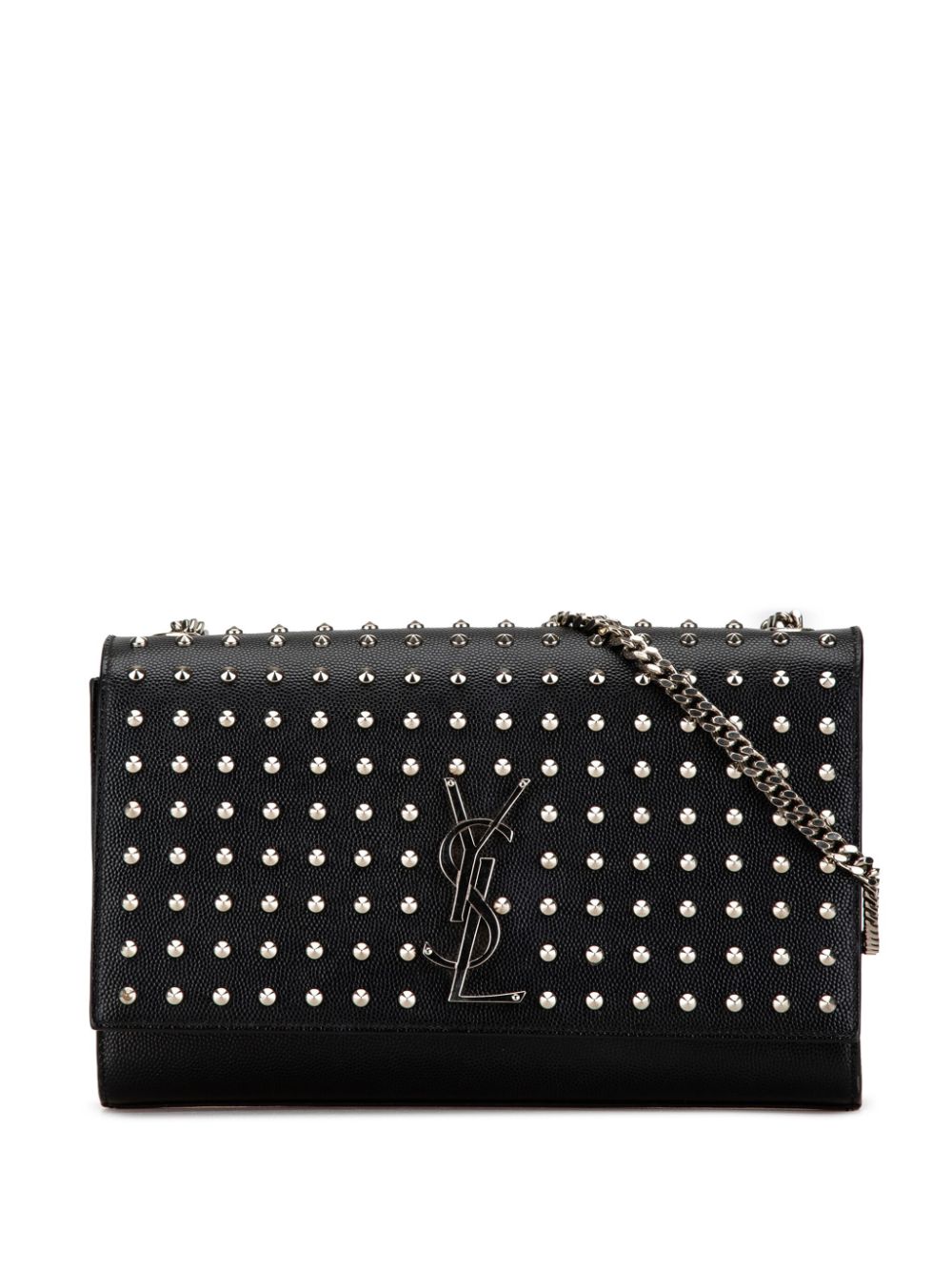 Saint Laurent Pre-Owned 2013-2023 Medium Grain De Poudre Studded Kate crossbody bag - Black von Saint Laurent Pre-Owned