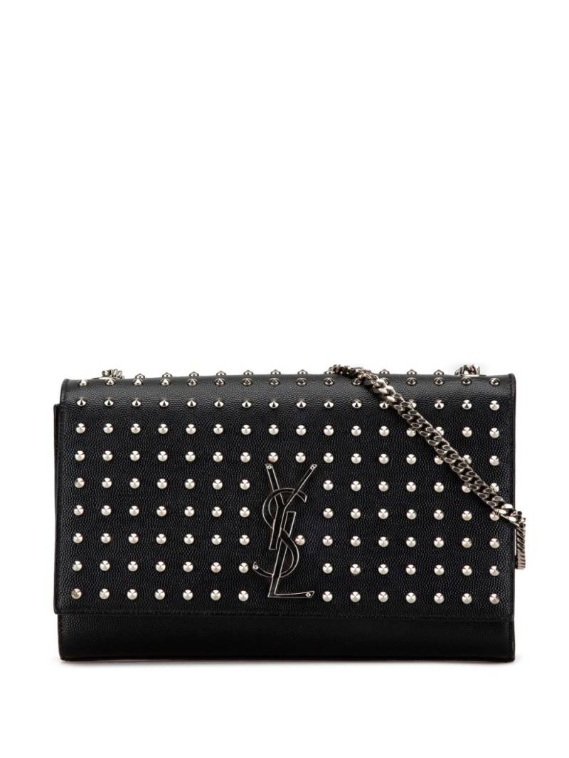 Saint Laurent Pre-Owned 2013-2023 Medium Grain De Poudre Studded Kate crossbody bag - Black von Saint Laurent Pre-Owned