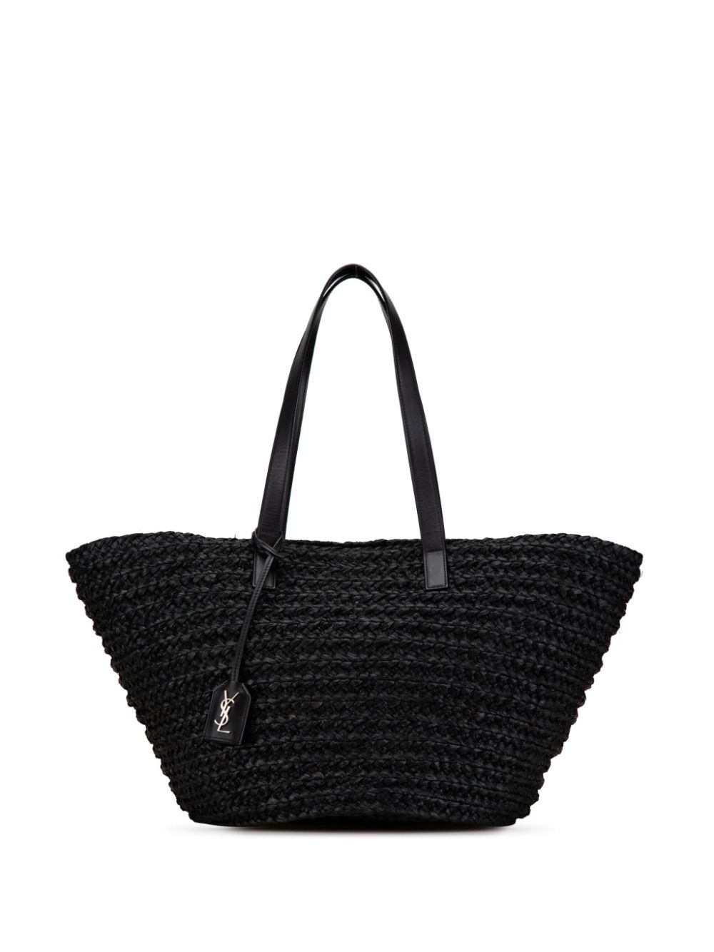 Saint Laurent Pre-Owned 2013-2024 Medium Raffia Panier tote bag - Black von Saint Laurent Pre-Owned