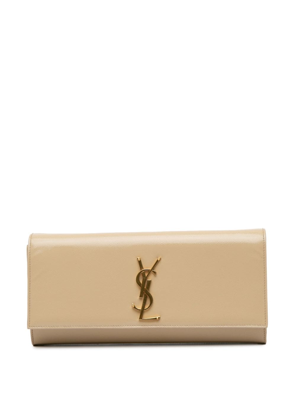 Saint Laurent Pre-Owned 2013 Grain de Poudre Monogram Cassandre clutch bag - Brown von Saint Laurent Pre-Owned