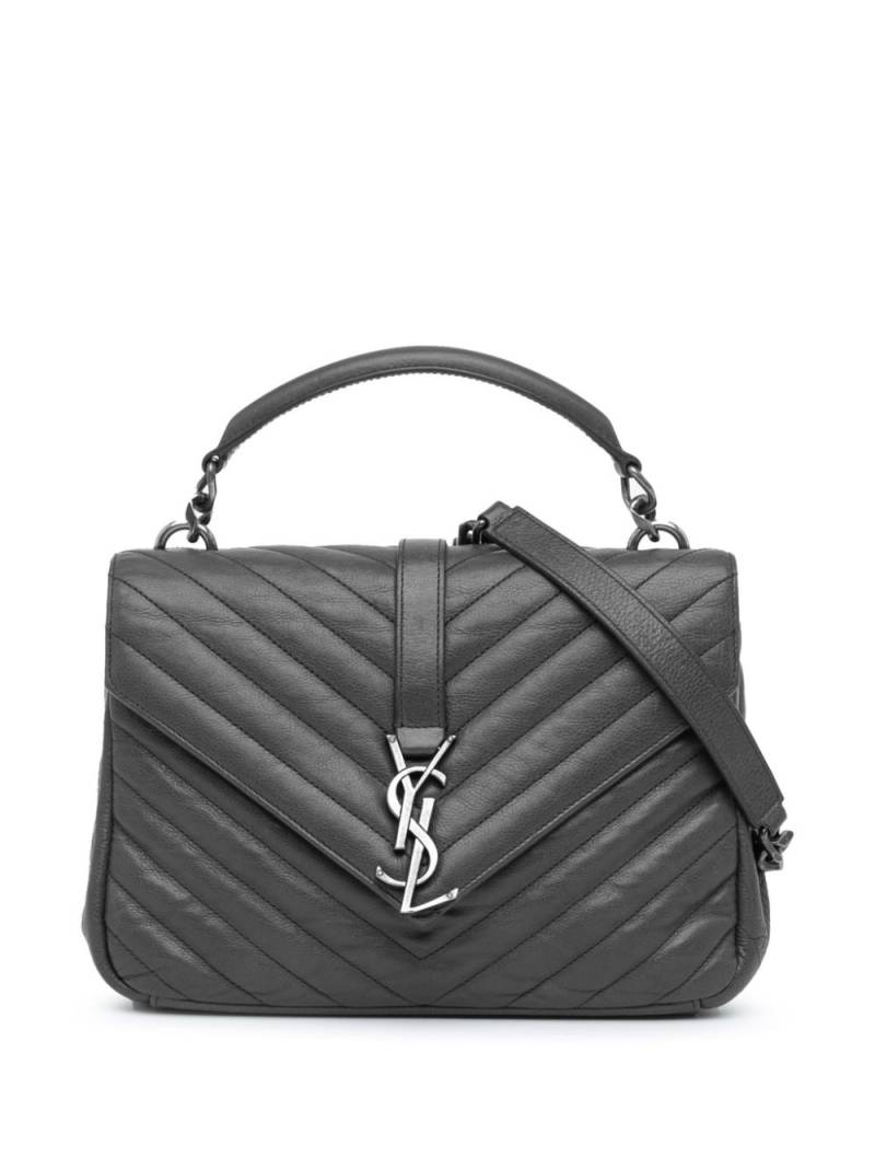 Saint Laurent Pre-Owned 2016 Medium Monogram Chevron Sheepskin College Bag satchel - Grey von Saint Laurent Pre-Owned