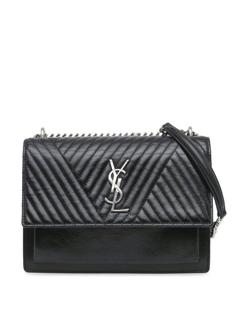 Saint Laurent Pre-Owned 2017 Medium Quilted Calfskin Monogram Sunset crossbody bag - Black von Saint Laurent Pre-Owned