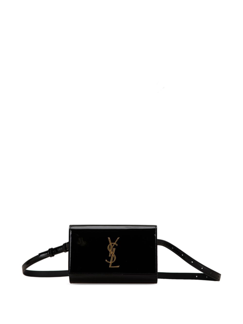 Saint Laurent Pre-Owned 2018 Patent Monogram Kate belt bag - Black von Saint Laurent Pre-Owned