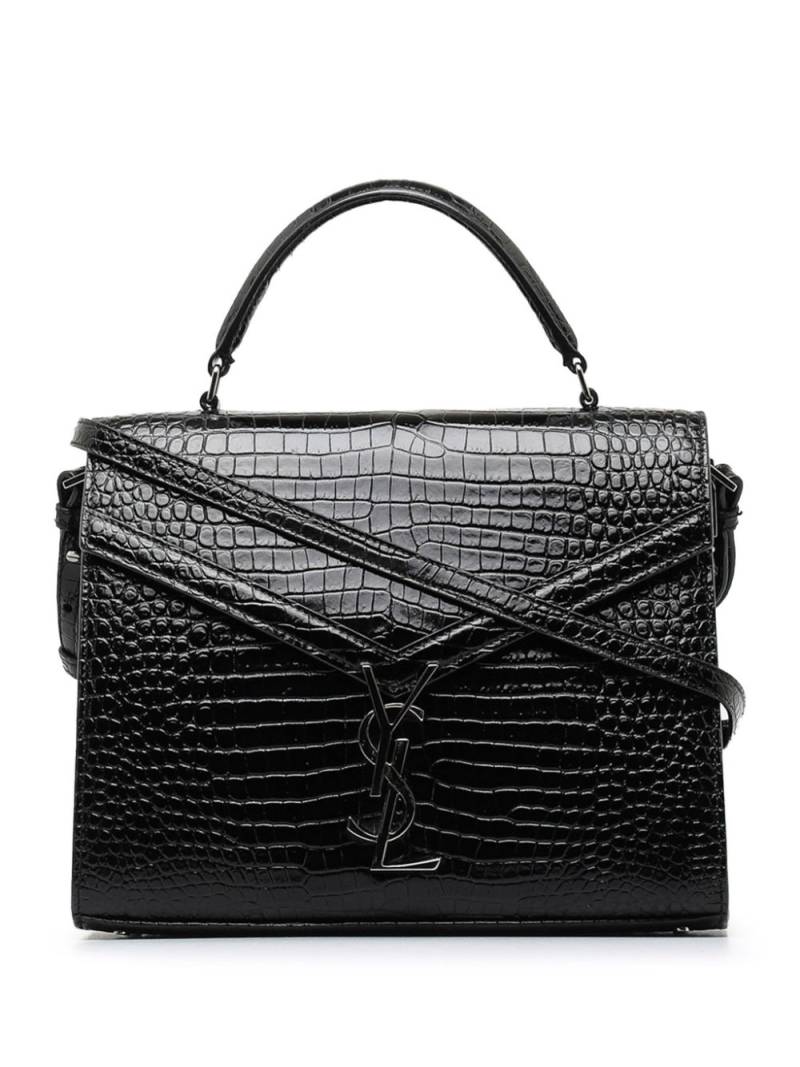 Saint Laurent Pre-Owned 2019 Medium Crocodile Embossed Cassandra Top Handle Bag satchel - Black von Saint Laurent Pre-Owned