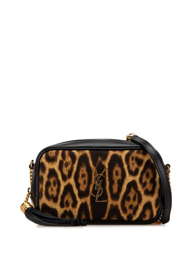 Saint Laurent Pre-Owned 2020 Mini Canvas Leopard Print Lou Camera crossbody bag - Brown von Saint Laurent Pre-Owned