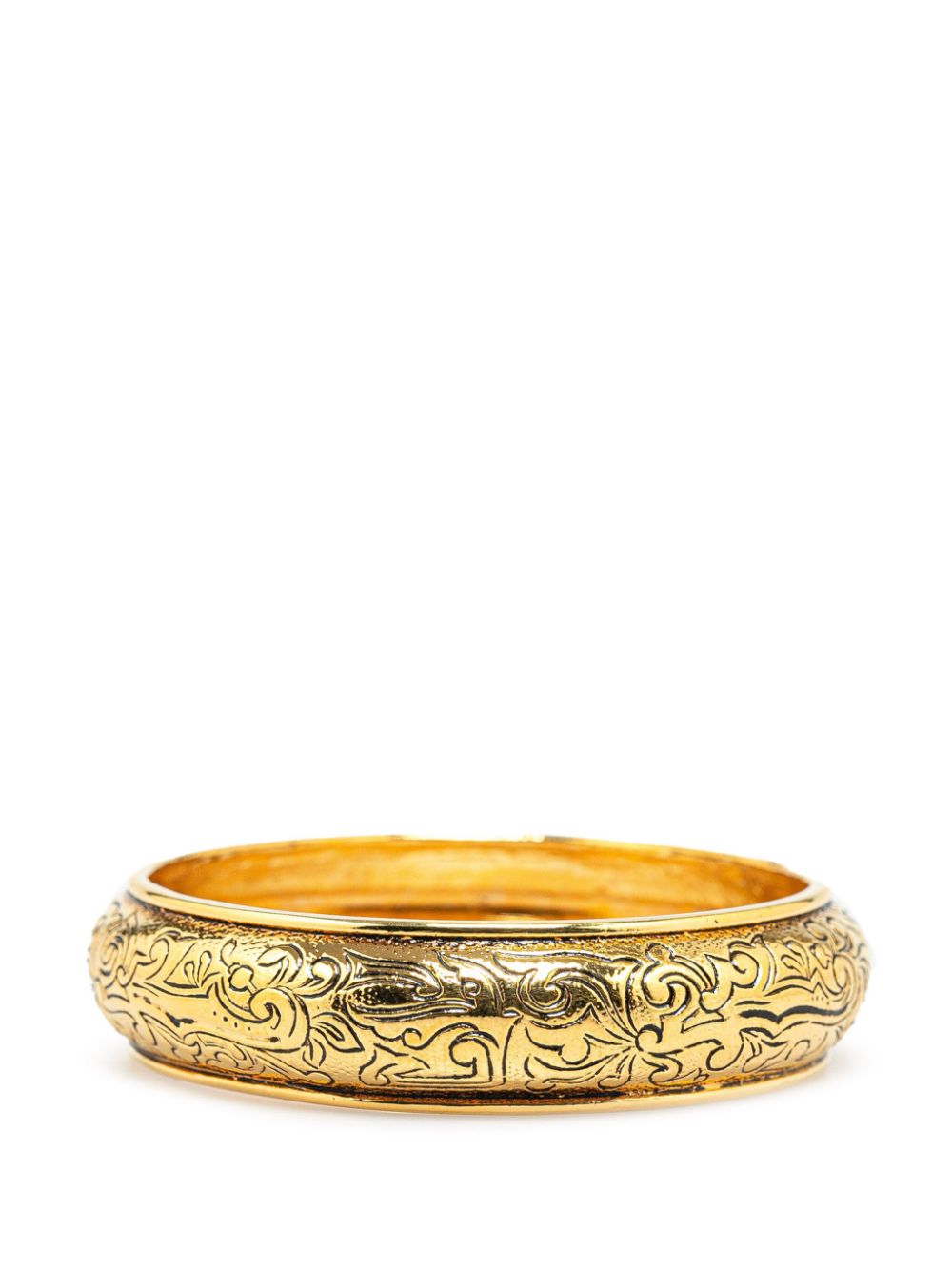 Saint Laurent Pre-Owned 20th Century Gold Plated Floral Arabesques Bangle costume bracelet von Saint Laurent Pre-Owned