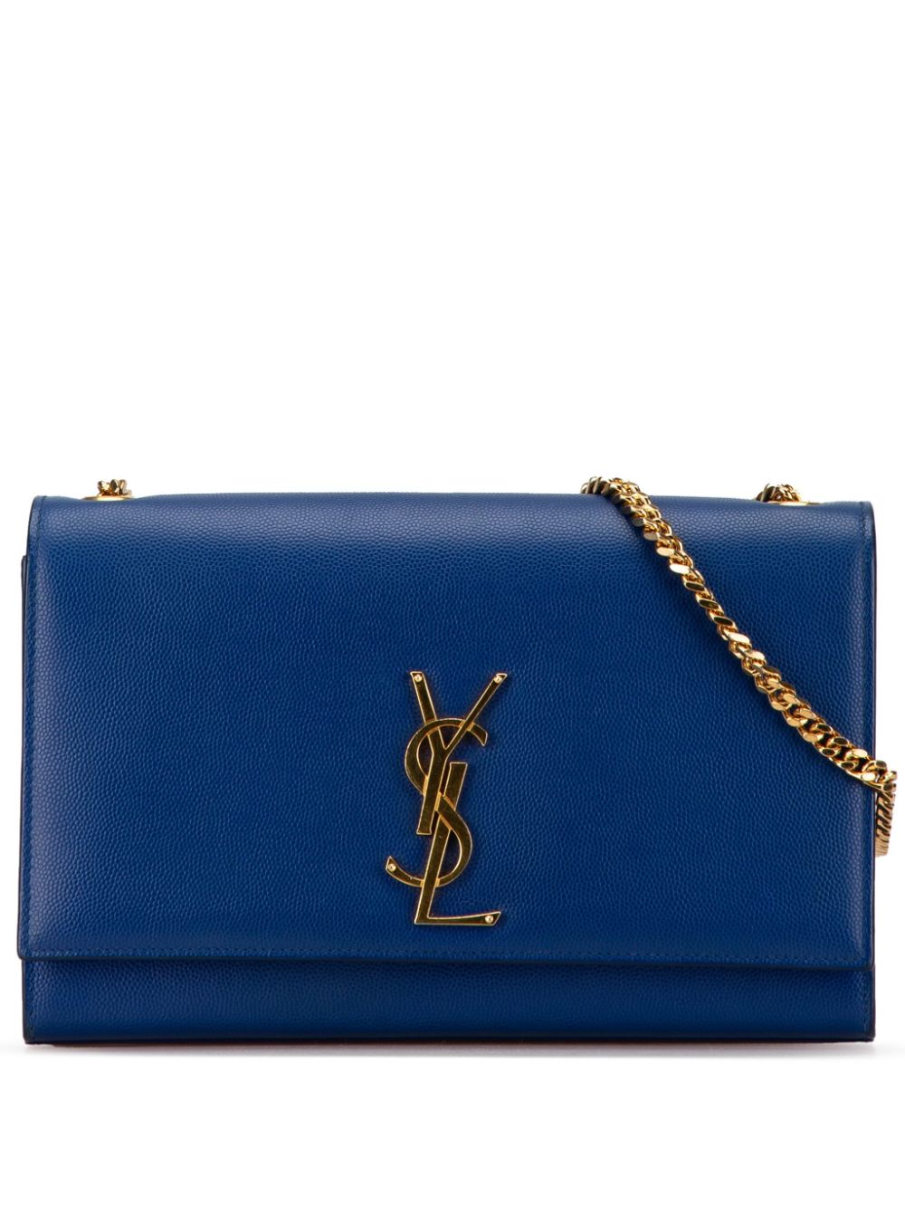 Saint Laurent Pre-Owned 21st Century Medium Grain De Poudre Monogram Kate crossbody bag - Blue von Saint Laurent Pre-Owned