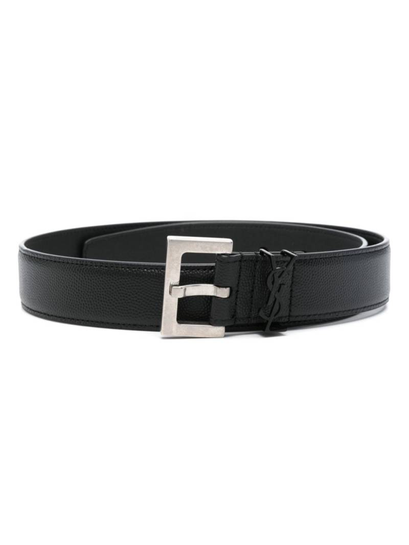 Saint Laurent Pre-Owned Cassandre-logo belt - Black von Saint Laurent Pre-Owned