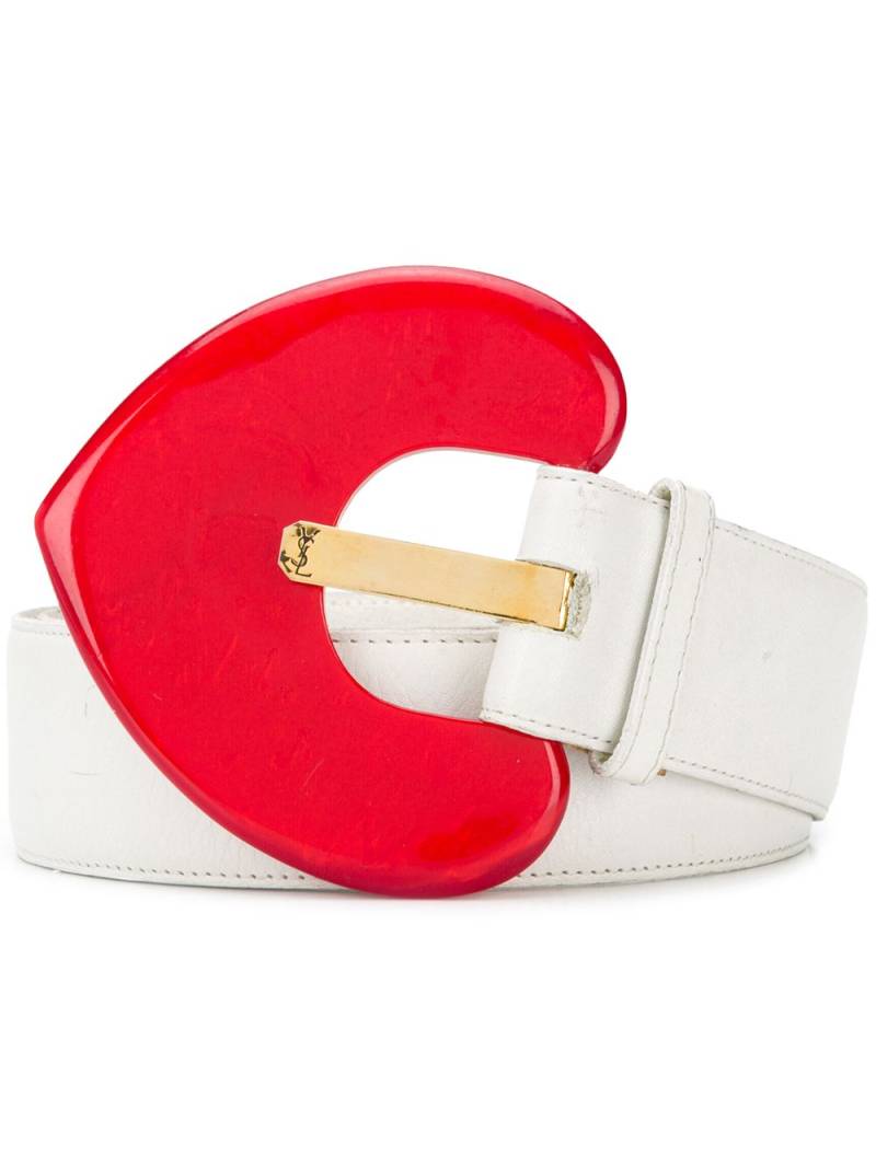 Saint Laurent Pre-Owned Heart belt - White von Saint Laurent Pre-Owned