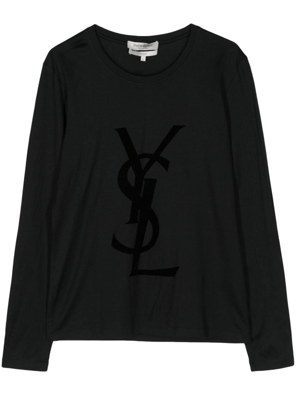 Saint Laurent Pre-Owned YSL-print cotton T-shirt - Black von Saint Laurent Pre-Owned