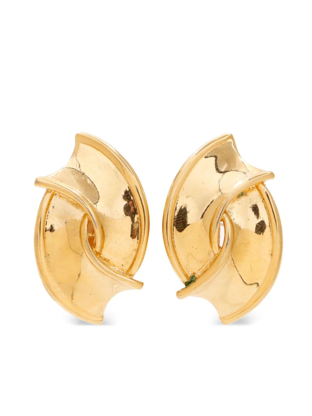 Saint Laurent Pre-Owned ribbons motif clip-on earrings - Gold von Saint Laurent Pre-Owned