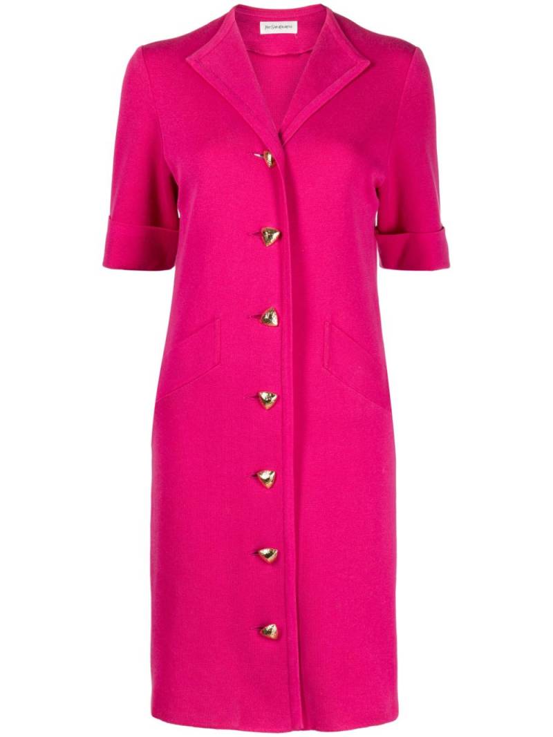 Saint Laurent Pre-Owned short-sleeve midi dress - Pink von Saint Laurent Pre-Owned