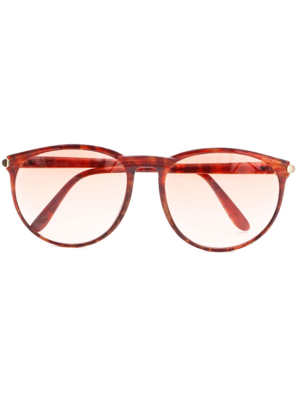 Saint Laurent Pre-Owned tortoiseshell round-frame sunglasses - Brown von Saint Laurent Pre-Owned