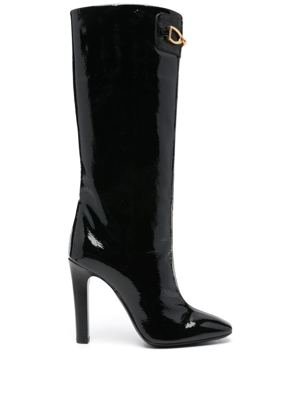 Saint Laurent 105mm leather boots - Black von Saint Laurent