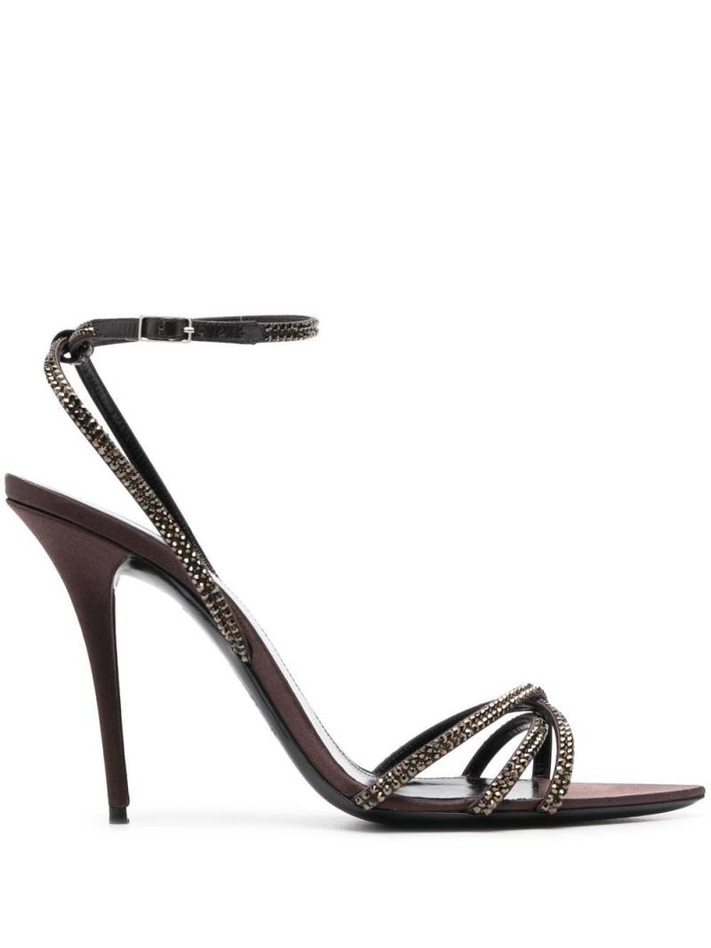 Saint Laurent Ava 105 embellished sandals - Brown von Saint Laurent