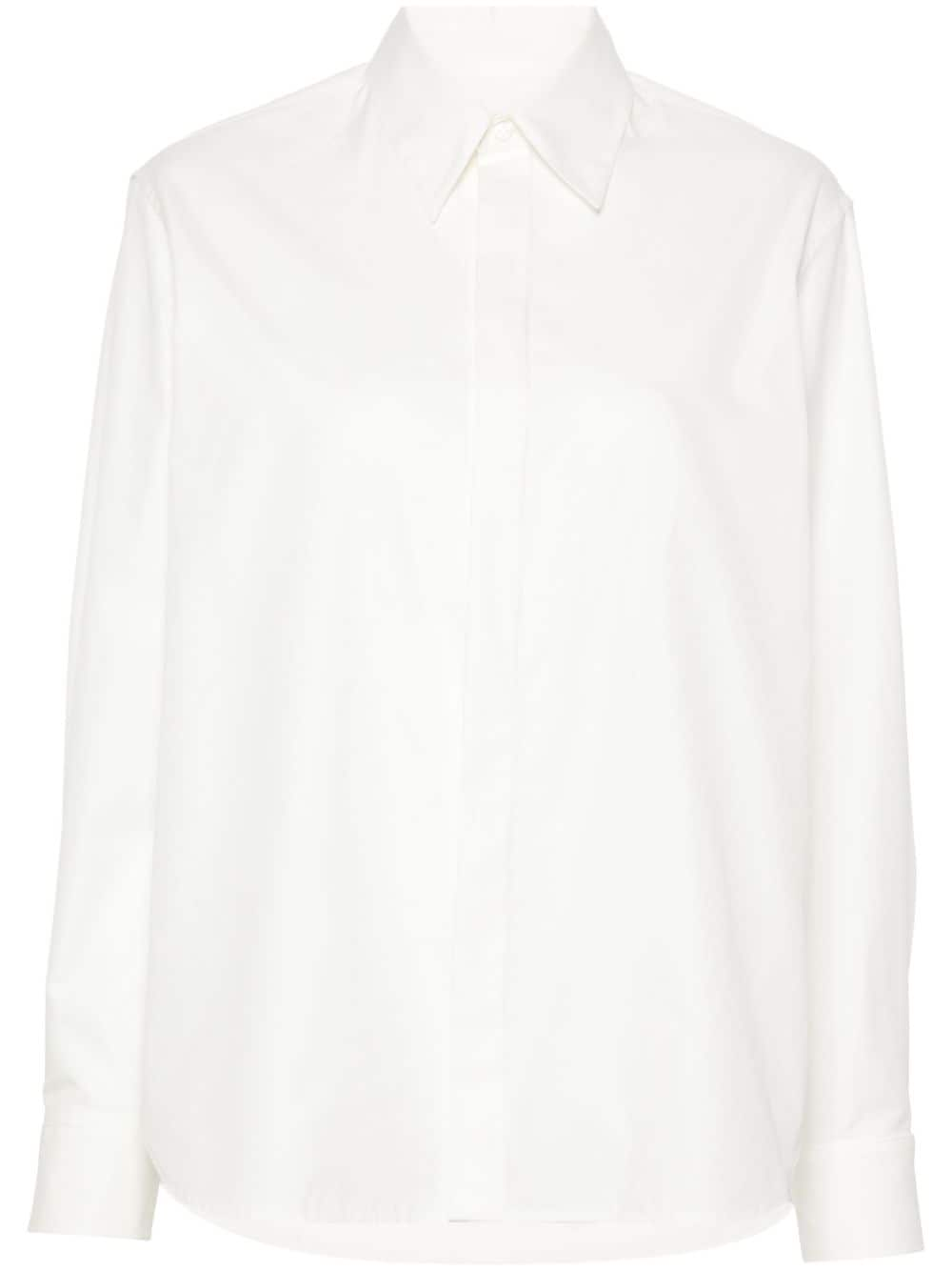 Saint Laurent long-sleeve cotton shirt - White von Saint Laurent