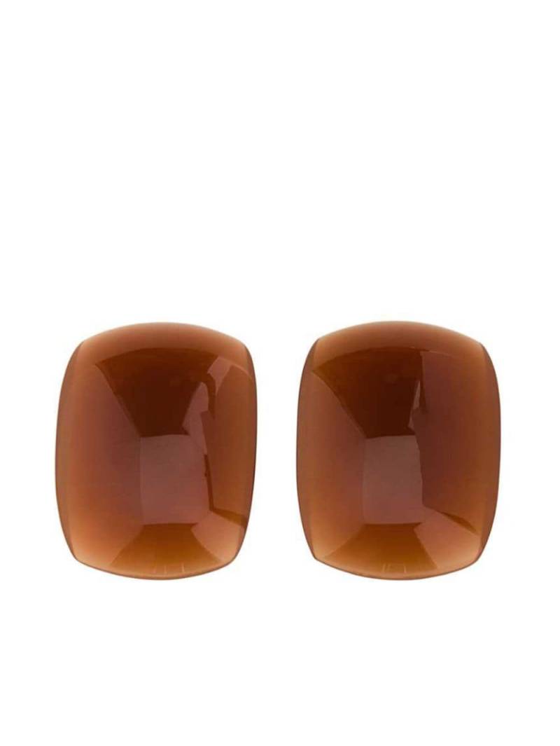 Saint Laurent Caramel resin earrings - Brown von Saint Laurent