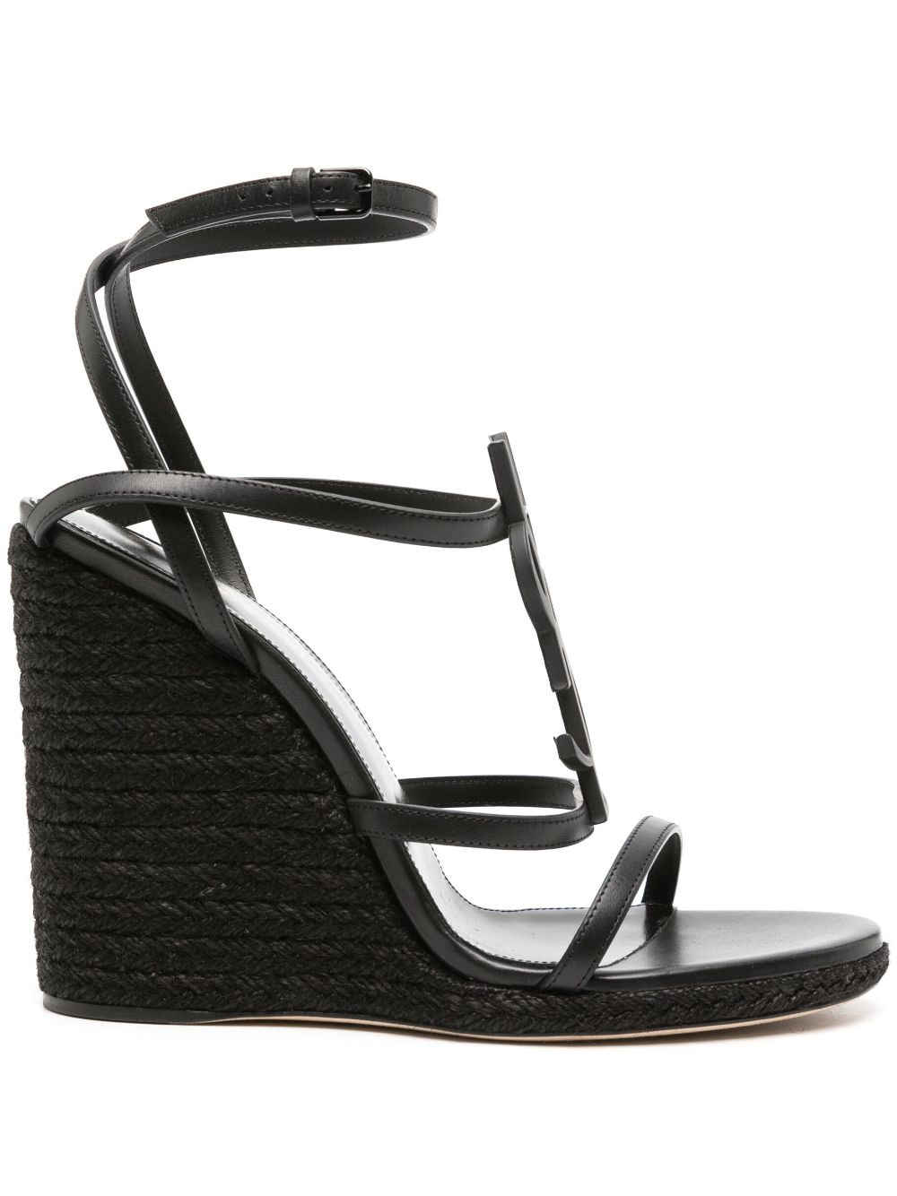 Saint Laurent Cassandra 115mm wedge sandals - Black von Saint Laurent