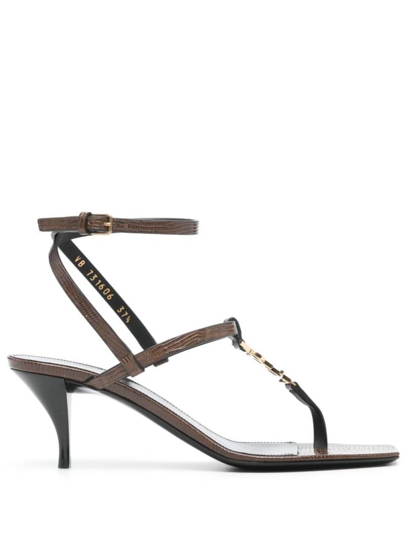 Saint Laurent Cassandra 60mm leather sandals - Brown von Saint Laurent