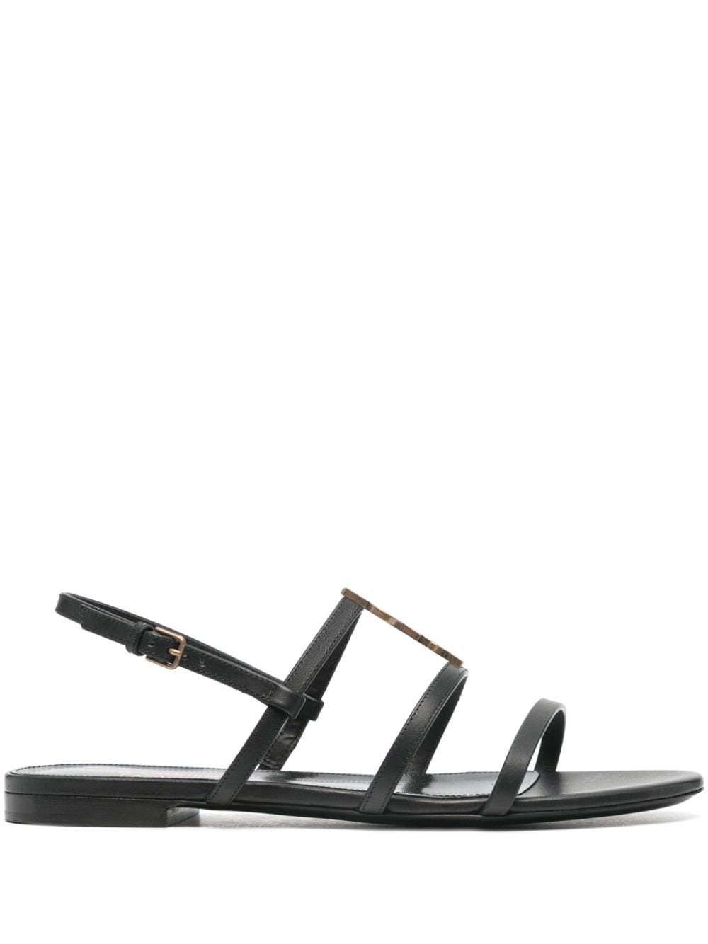 Saint Laurent Cassandra leather sandals - Black von Saint Laurent