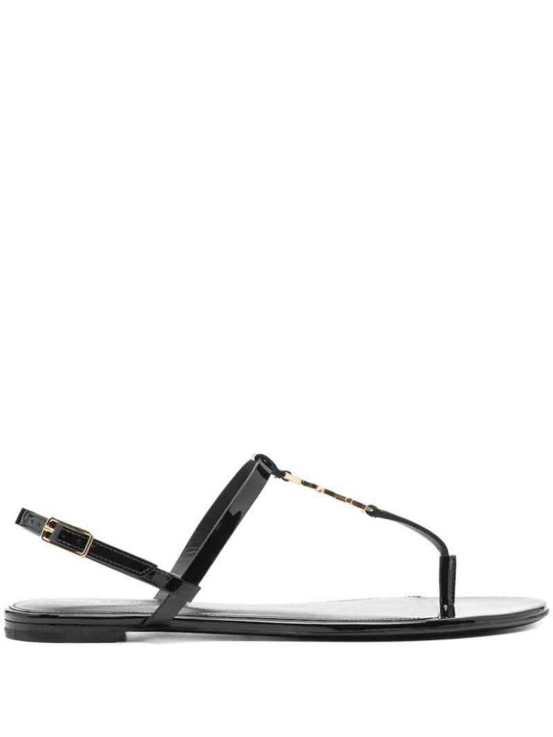 Saint Laurent Cassandra logo plaque sandals - Black von Saint Laurent