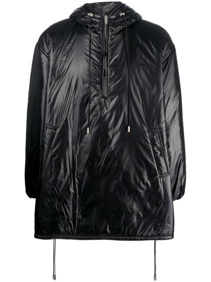 Saint Laurent Cassandre logo-embossed hooded raincoat - Black von Saint Laurent