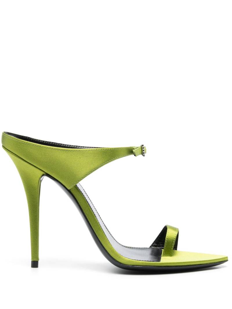 Saint Laurent Dive buckle-embellished satin sandals - Green von Saint Laurent