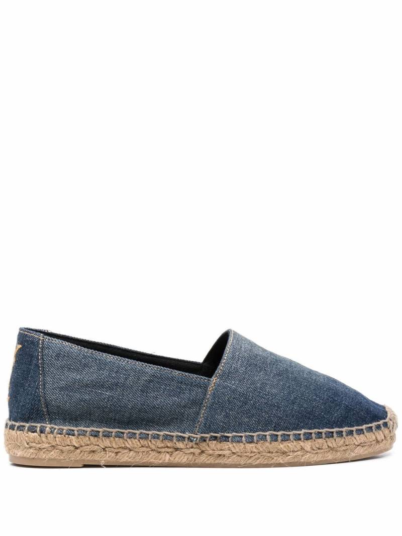 Saint Laurent logo-embroidered denim espadrilles - Blue von Saint Laurent