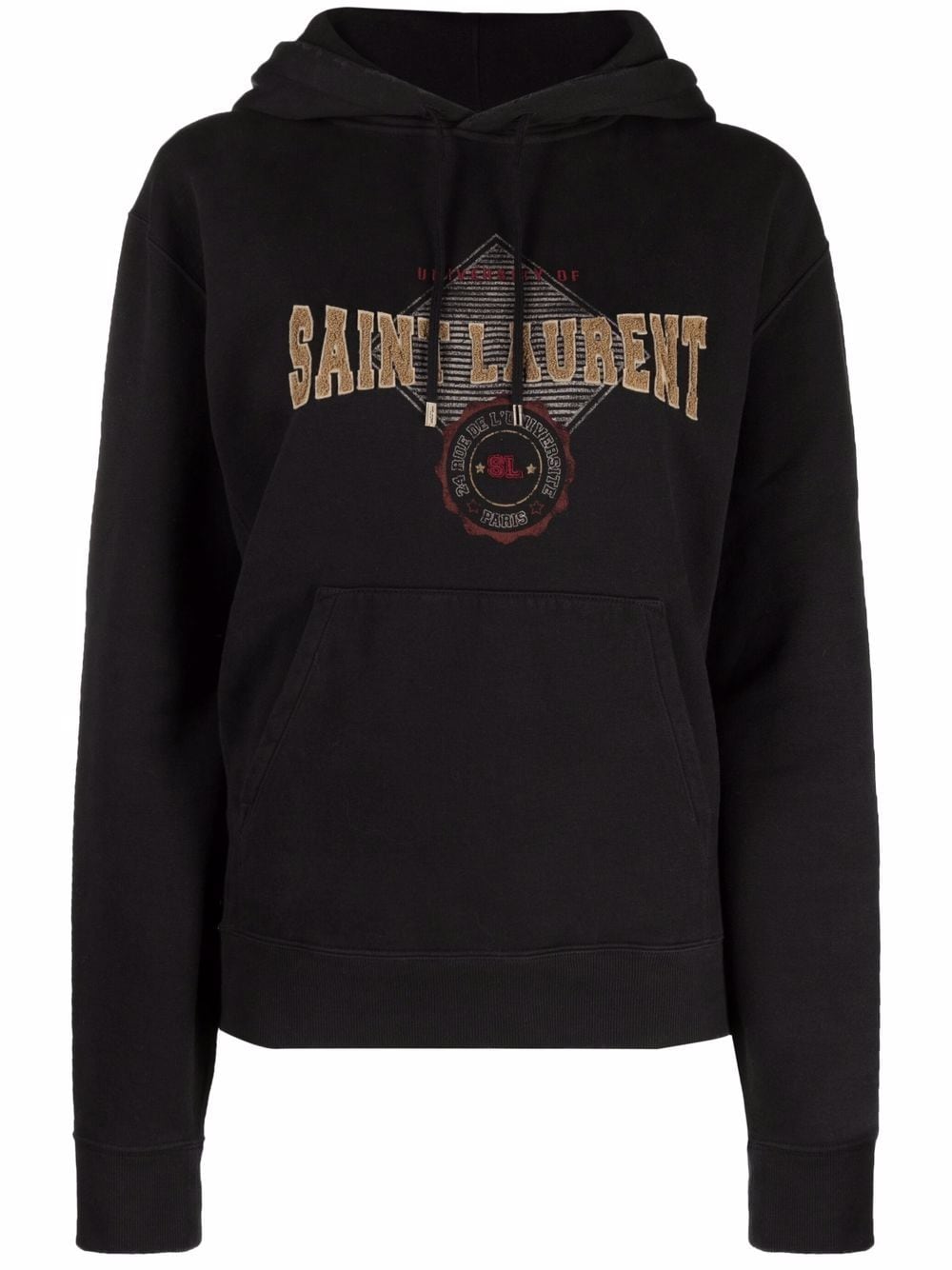 Saint Laurent Empiecement logo hoodie - Black von Saint Laurent