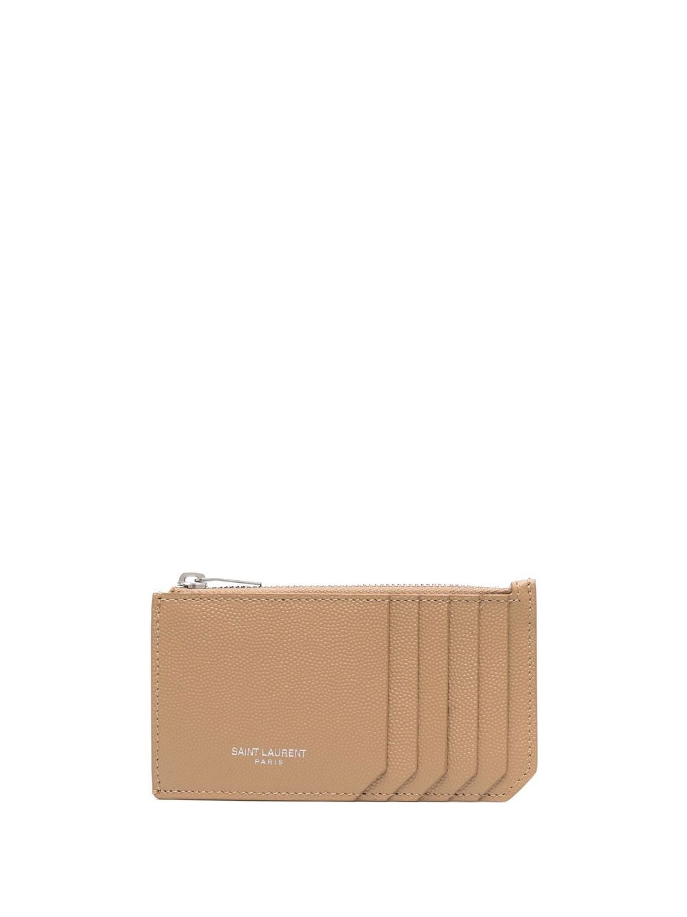 Saint Laurent Fragments zipped cardholder - Neutrals von Saint Laurent