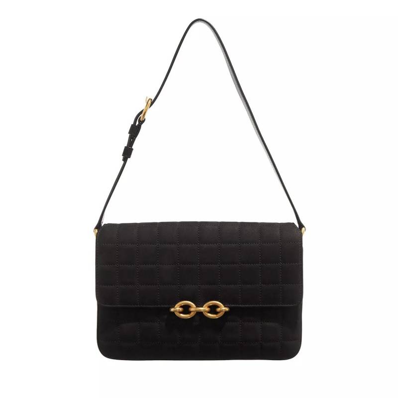 Saint Laurent Handtasche - Le Maillon Satchel Quilted Nubuck - Gr. unisize - in Schwarz - für Damen von Saint Laurent