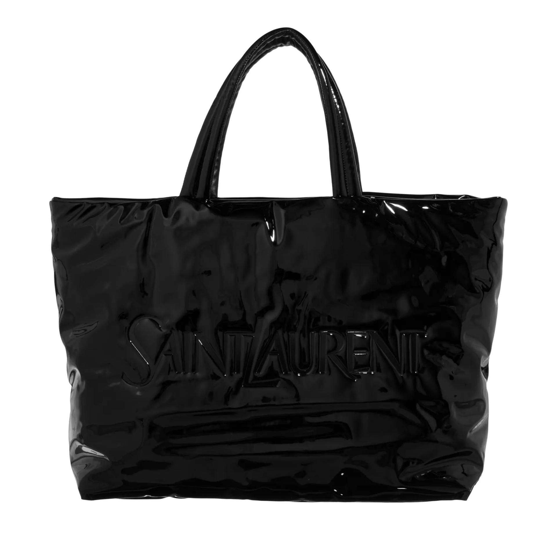 Saint Laurent Henkeltasche - Maxi Tote In Patent Canvas - Gr. unisize - in Schwarz - für Damen von Saint Laurent