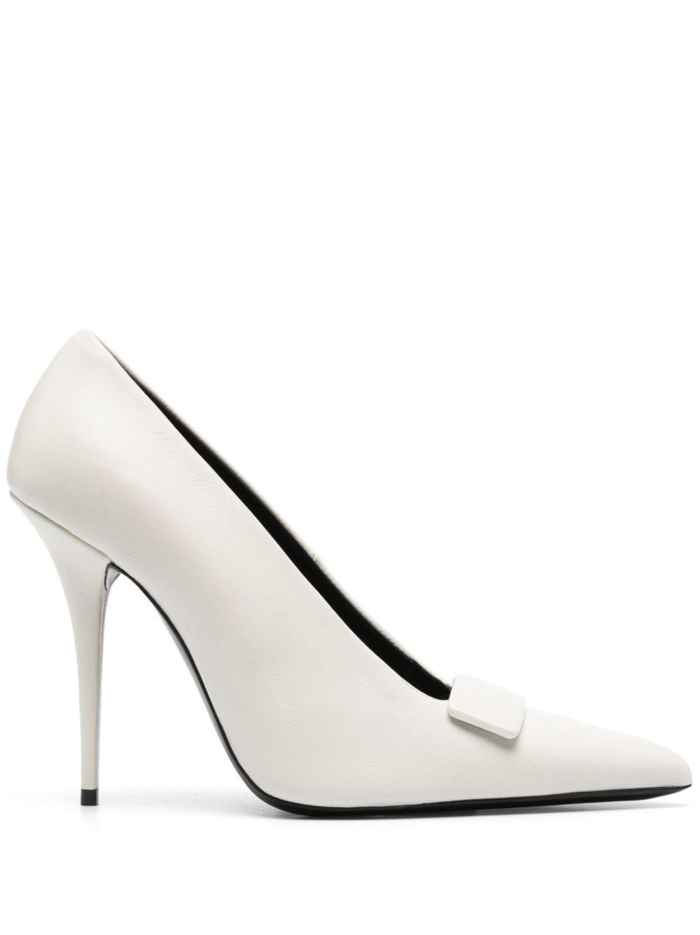 Saint Laurent Kayla 110mm leather pumps - White von Saint Laurent