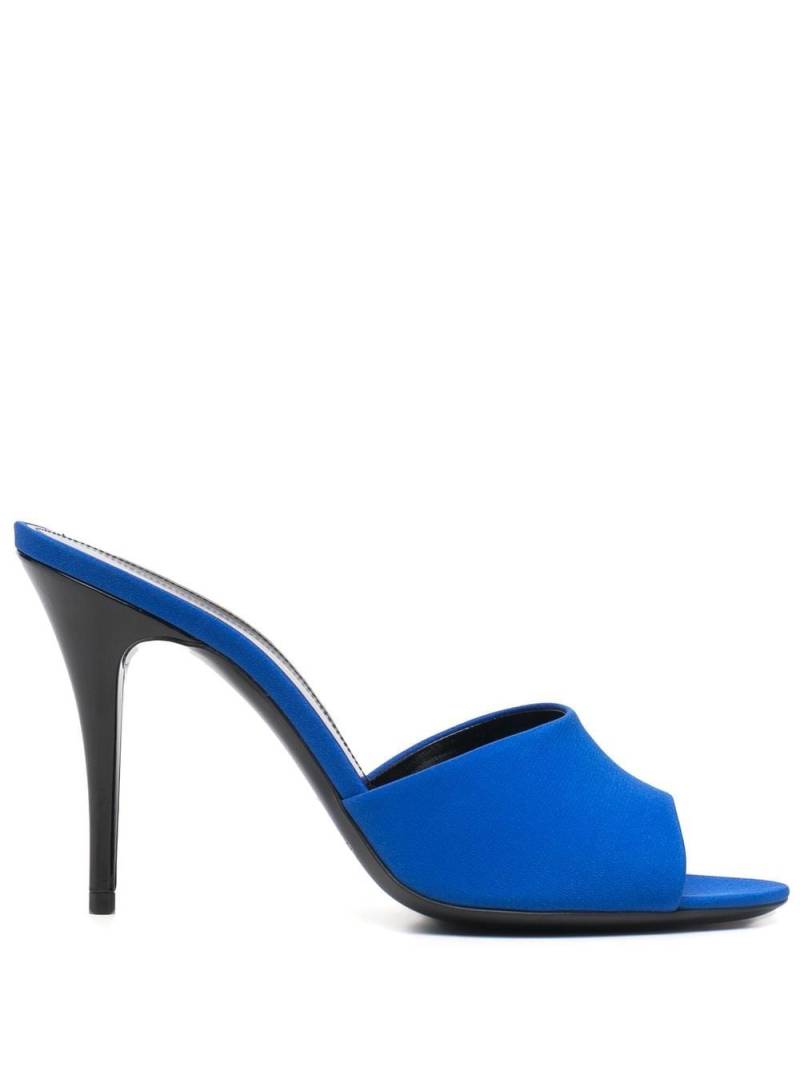 Saint Laurent LA 16 silk heeled mules - Blue von Saint Laurent