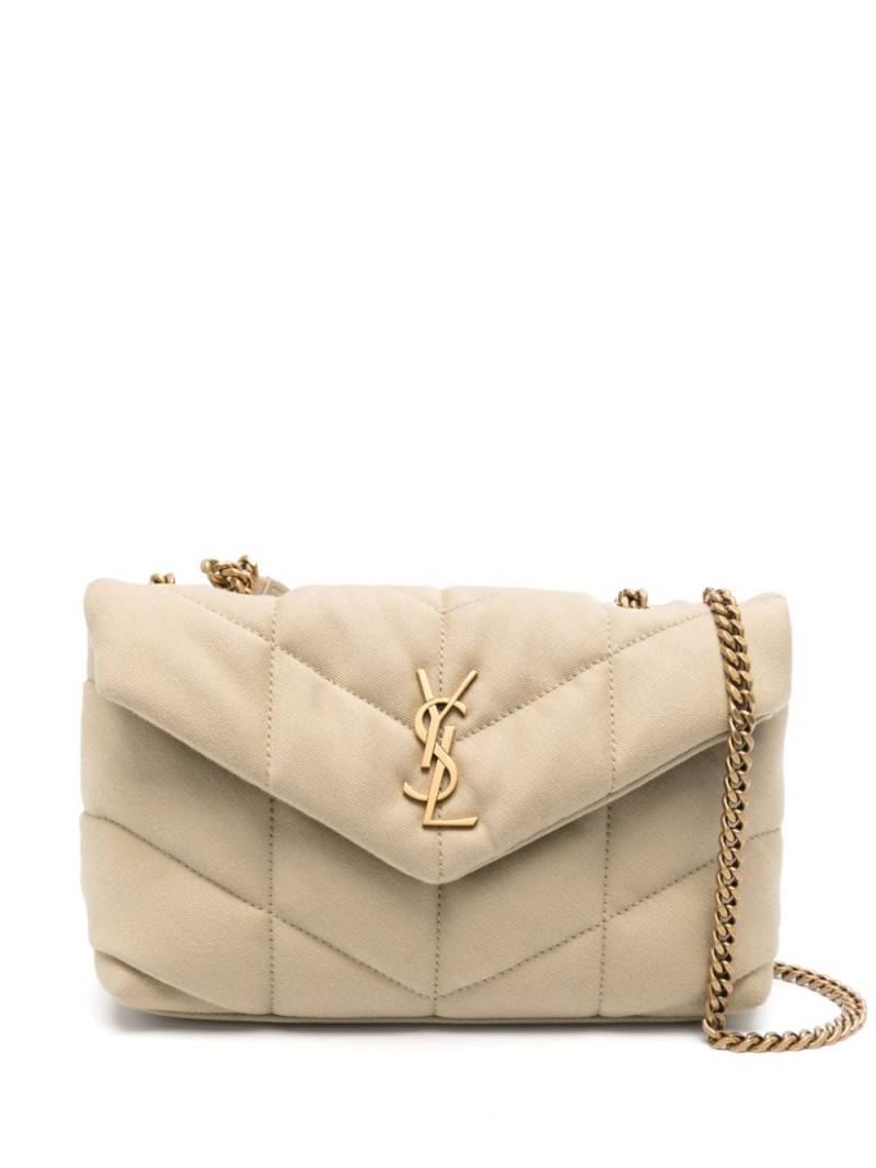 Saint Laurent logo-plaque shoulder bag - Neutrals von Saint Laurent